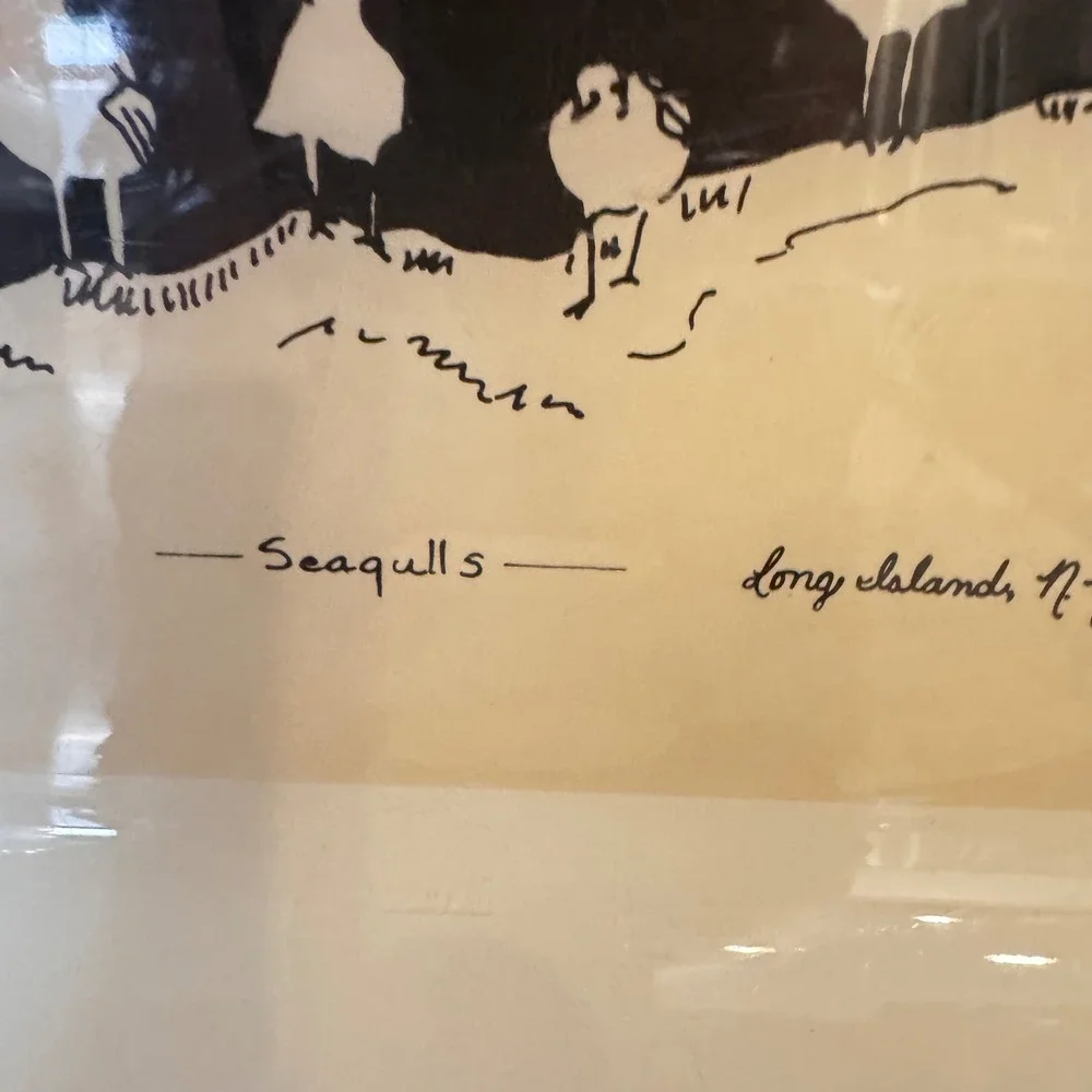 Lubov '83 Seagulls Long Island NY plastic‎ Tray Artist Signed Art